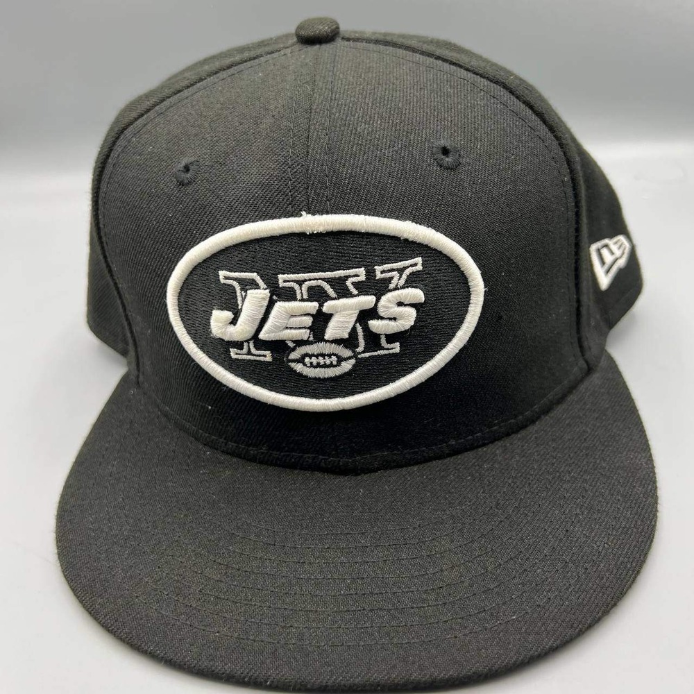 New York Jets Hat Men 7 3/4 Black Gray 59Fifty New Era NFL Fitted Cap